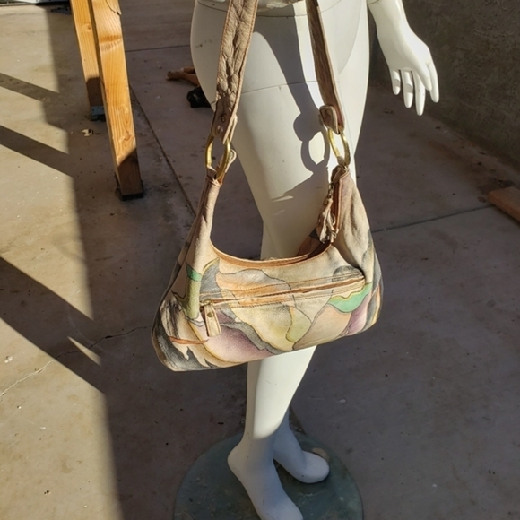 Magnifique abstract leather hand‎ painted shoulder ba - Picture 10 of 16